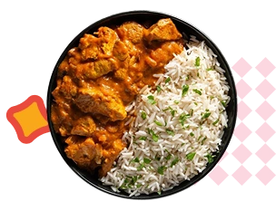 Veg bagara rice with curry bowl